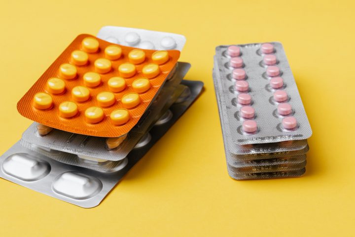 stack of medicinal drugs on blister packs