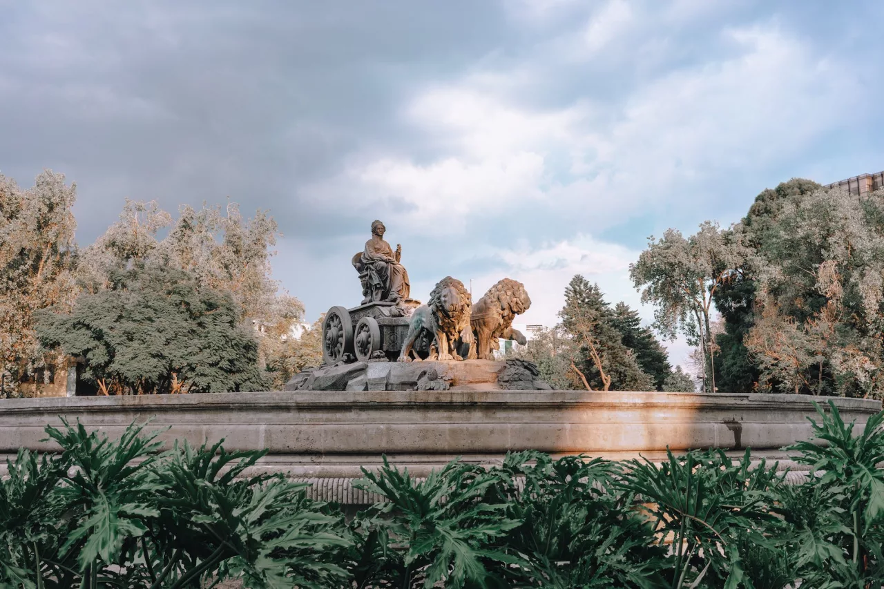 man and woman sitting statue