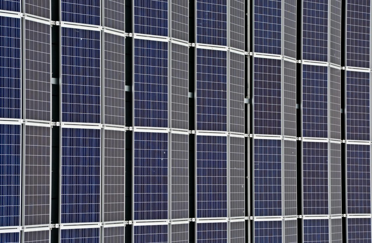closeup shot of solor panel