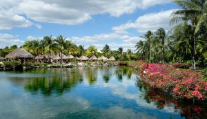 artificial lake of the grand palladium white sand resort and spa