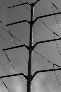 black and white electricity tower in san jose chiapa