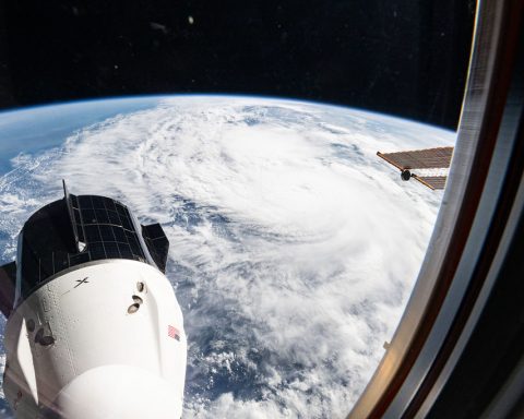 Hurricane Milton is pictured as a category 4 storm in the Gulf of Mexico