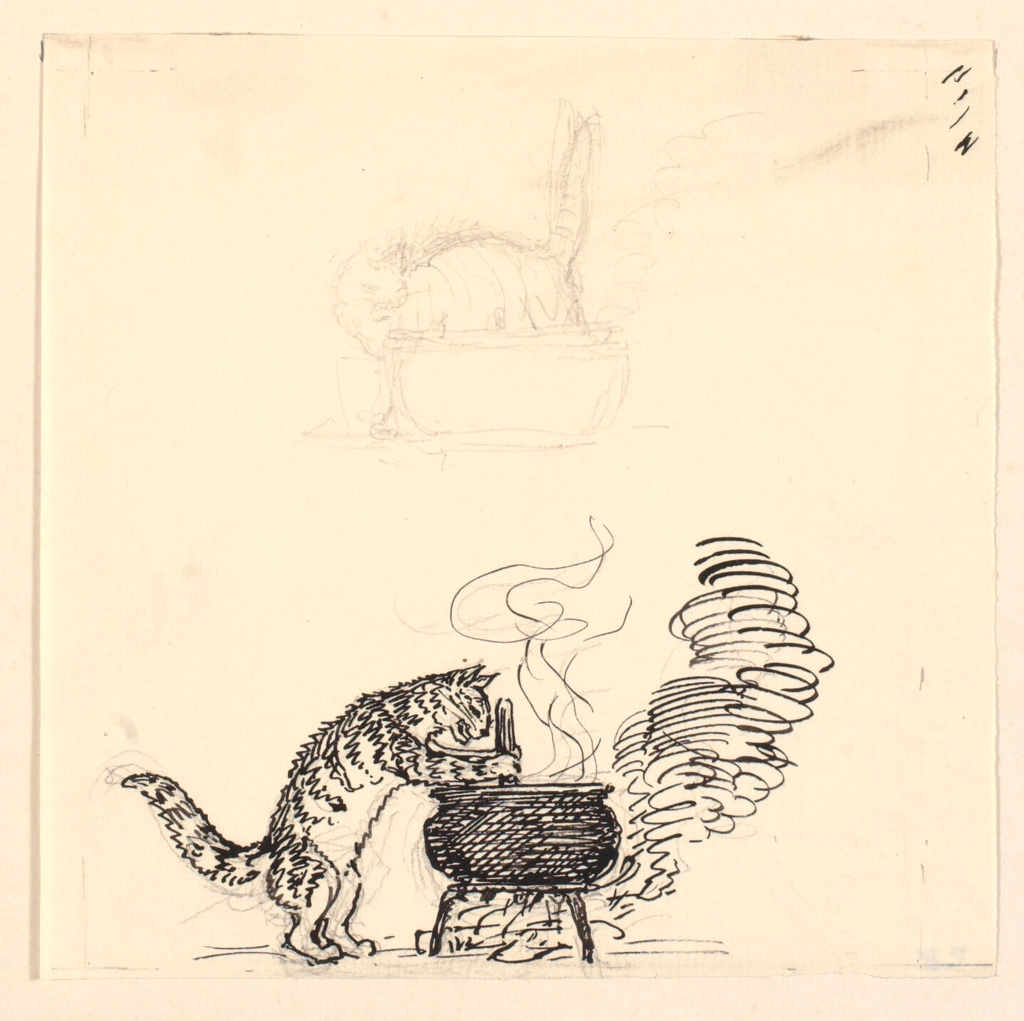 Illustration 'The fat cat' sketch