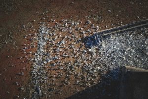 broken glass on the ground